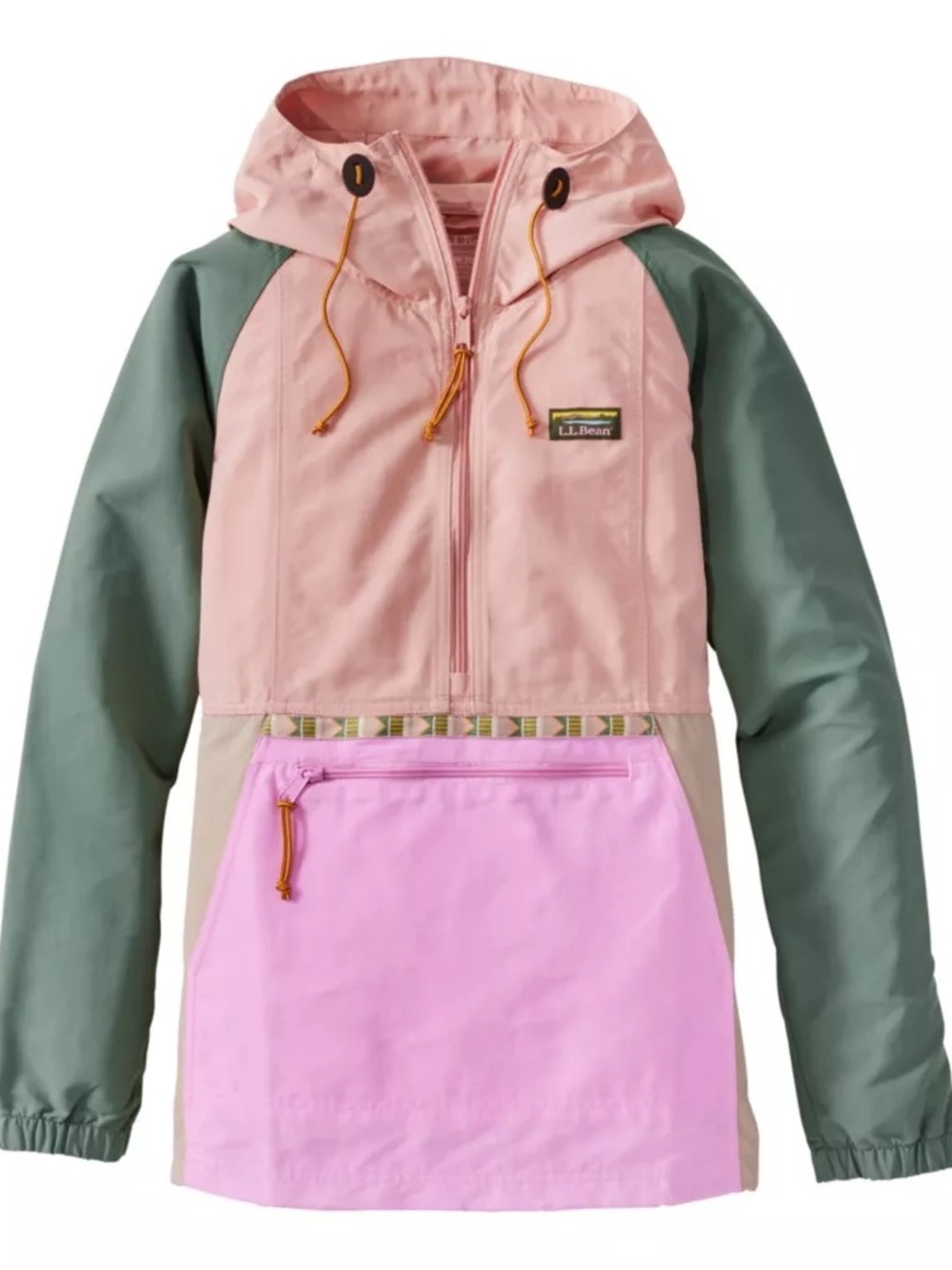 LL Bean Women's Mountain Classic Anorak in Adobe Rose Women's XS